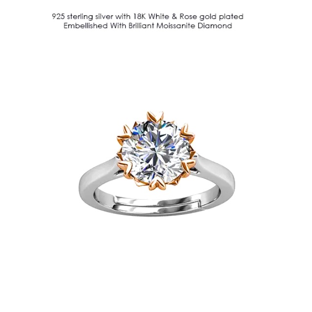 1 Ct Gra Moissanite Diamond Ring New
